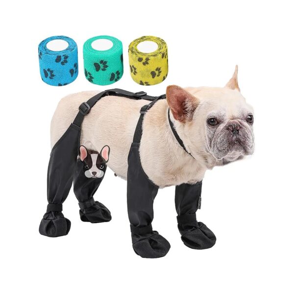 Waterproof Dog Boots with Rugged Rubber Sole and Anti-Slip Sole for Small Medium Dogs