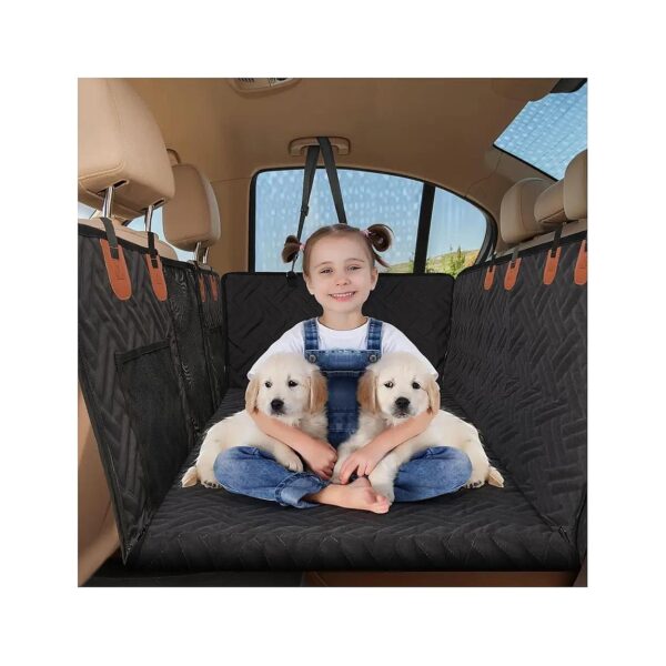 Waterproof Dog Car Seat Bed Extender for Backseat Support with Mesh Window Storage