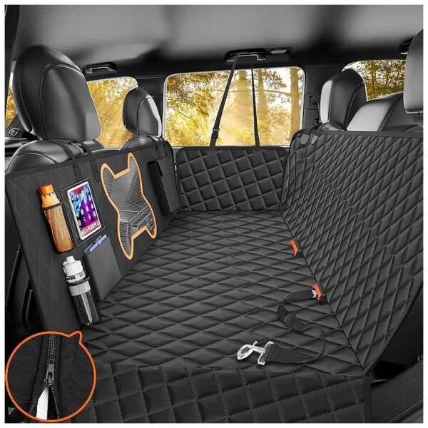 Waterproof Dog Car Seat Cover for Back Seat SUVs Trucks with Zipper Design Mesh Window