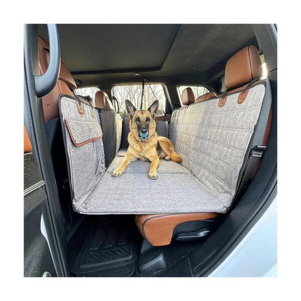 Waterproof Dog Car Seat Extender with Mesh Window and Storage Pockets for Pet Travel