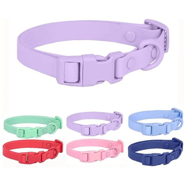 Waterproof Dog Collar Purple Size M for Small Medium Large Dogs Durable Soft Comfortable