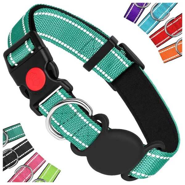 Waterproof Dog Collar for Large Breed Dogs with Airtag Holder and D-Ring