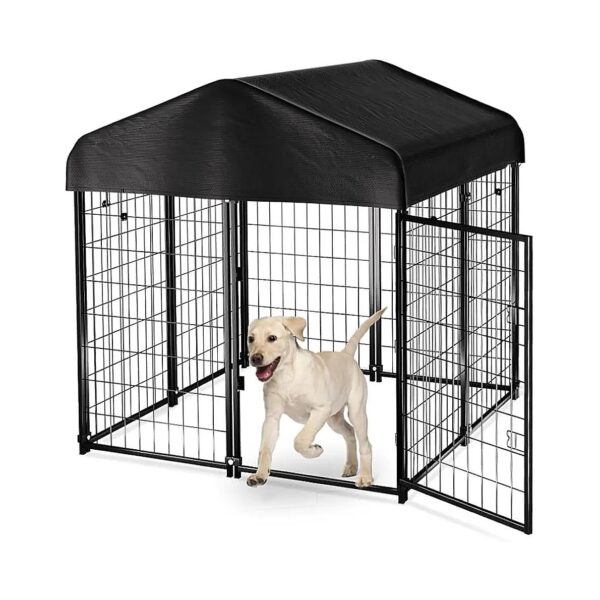 Waterproof Dog Kennel with Roof for Medium to Small Dogs Outdoors