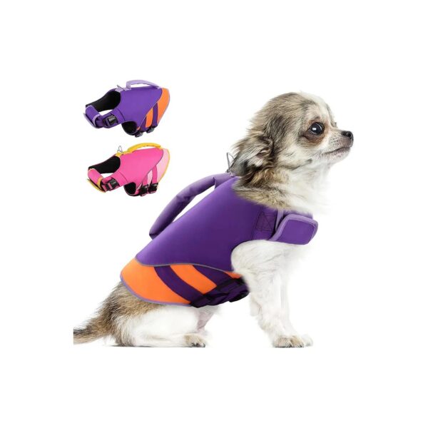 Waterproof Dog Life Vest with High Buoyancy and Strong Rescue Handle for Swimming Boating