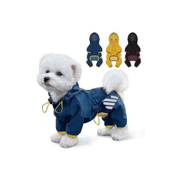 Waterproof Dog Raincoat for Small Medium Dogs with Adjustable Neck and Waist M