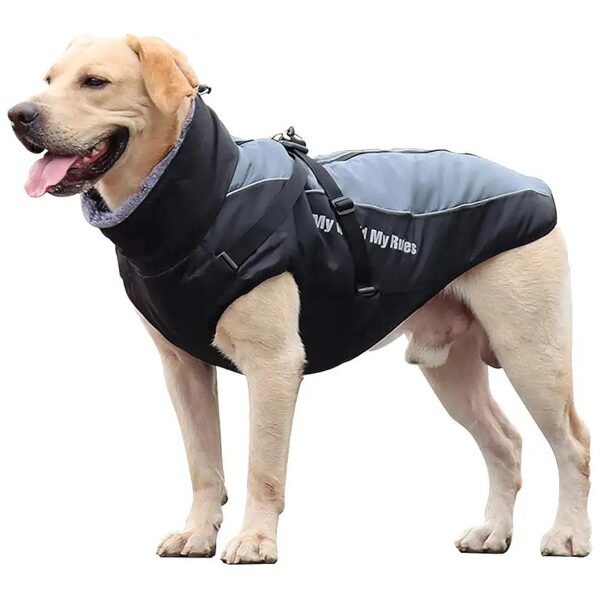 Waterproof Dog Winter Coat with Reflective Stripes for Hiking and Outdoor Adventures