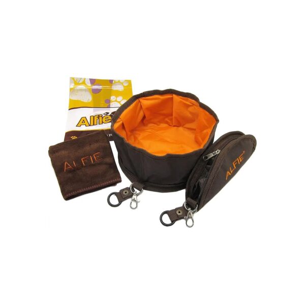 Waterproof Fabric Dog Bowls with Microfiber Washcloth for Mess-Free Feeding