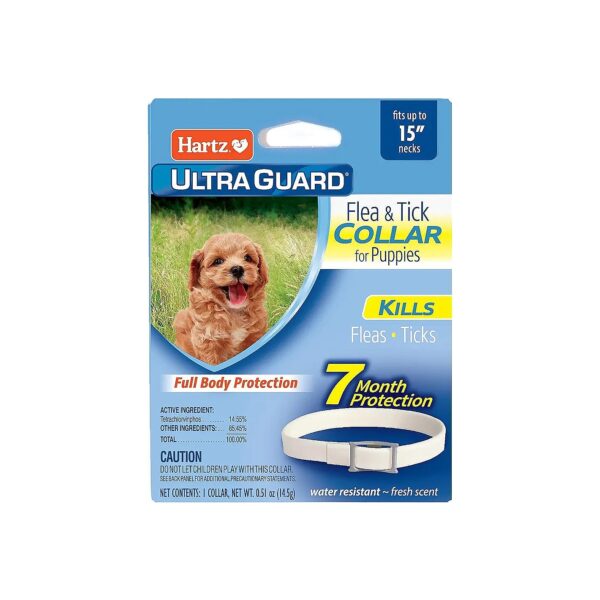 Waterproof Flea and Tick Collar for Dogs, Fits Necks up to 15 Inches, 7 Month Protection