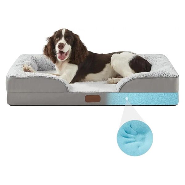 Waterproof Fleece Covered Memory Foam Dog Bed for Pet Comfort