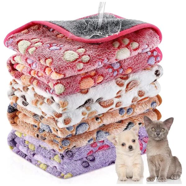 Waterproof Fleece Dog Blankets 4 Pack Multicolor Small Medium Pet Cats