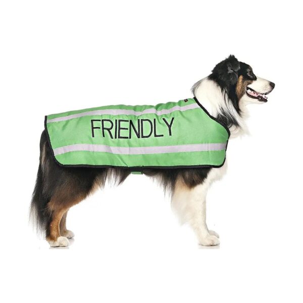 Waterproof Fleece Lined Medium-Large Green Dog Coat Prevents Accidents in Public