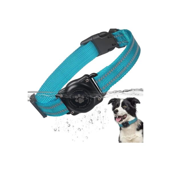 Waterproof GPS Dog Collar with Apple AirTag Holder for Small Medium Large Dogs