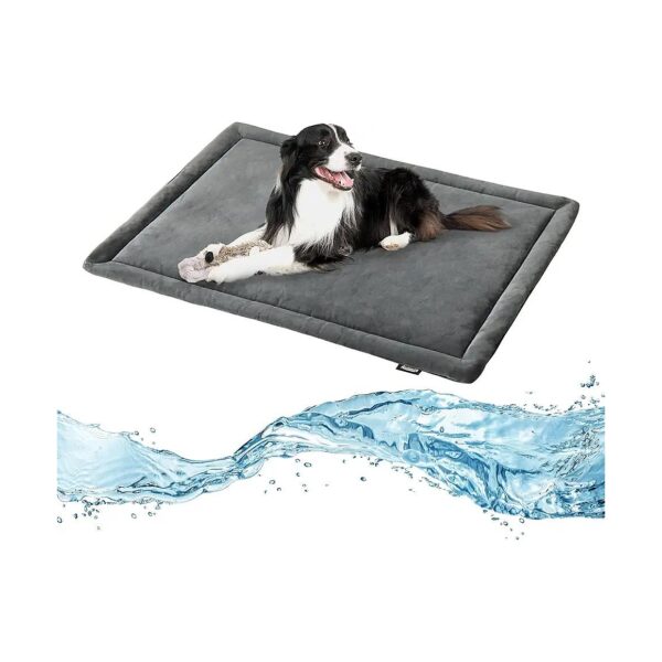 Waterproof Grey Dog Bed Mat Soft Durable Pet Crate Pad for Small Dogs Cats