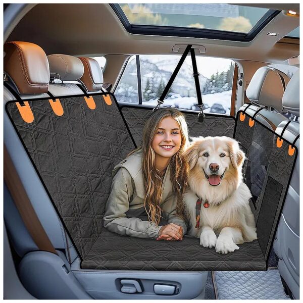 Waterproof Hard Bottom Dog Seat Cover with Extender and Hammock for SUVs