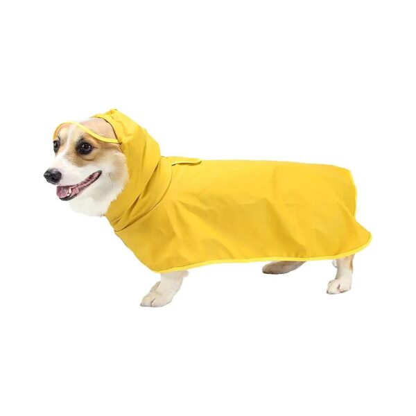 Waterproof Hooded Dog Raincoat with Leash Hole for Small to Large Breeds