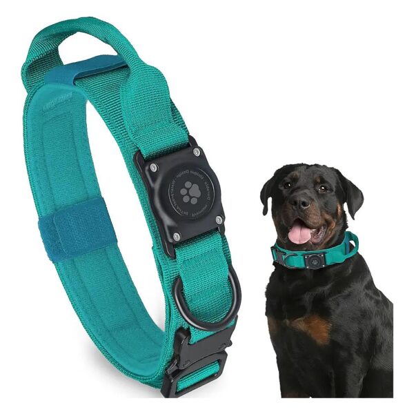 Waterproof Integrated AirTag Dog Collar with PC Holder for Medium Large Dogs