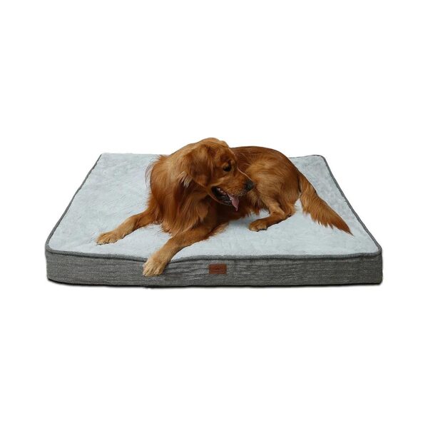 Waterproof Orthopedic Dog Bed with Soft Foam and Washable Grey Cover for Large Dogs