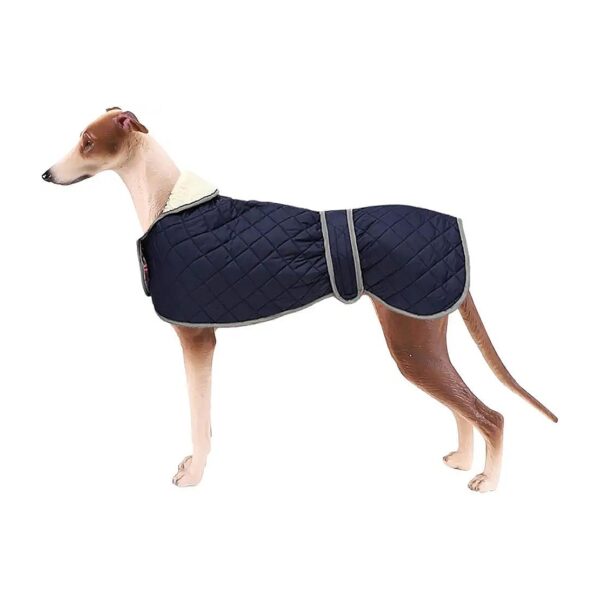 Waterproof Quilted Greyhound Coat with Harness Hole for Medium and Large Dogs