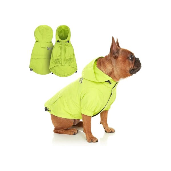 Waterproof Raincoat for Dogs with Hoodie, Adjustable Drawstring, and Leash Hole