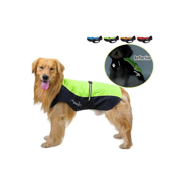 Waterproof Raincoat for Medium Large Dogs Reflective Adjustable Poncho Pet Apparel