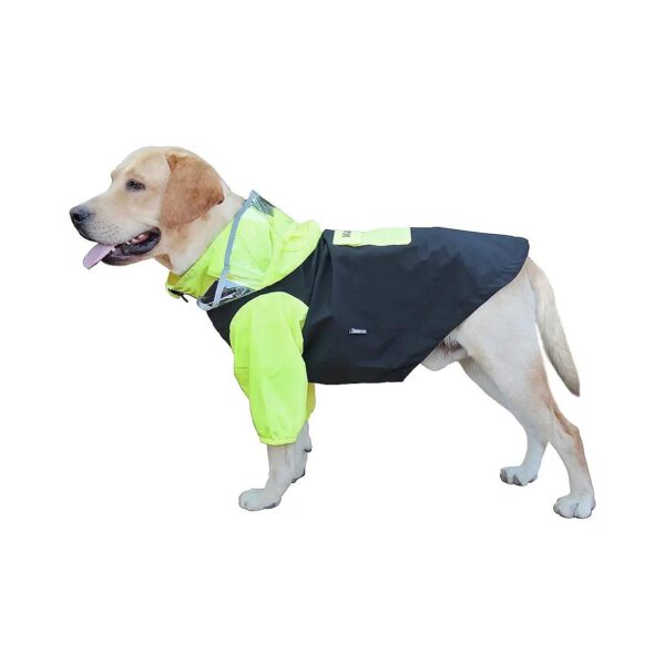 Waterproof Raincoat for Small to Large Dogs with Reflective Strips and Clear Hood