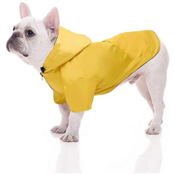 Waterproof Raincoat for Small to Medium Dogs with Legs Hood Yellow Medium