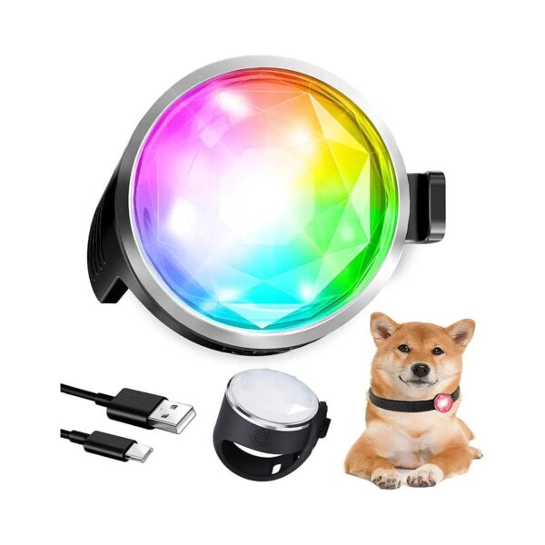 Waterproof Rechargeable Dog Collar Light with 7 Color Options for Night Walking