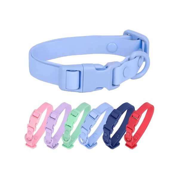 Waterproof Rubber Dog Collar with Adjustable Buckle for Small Medium Large Dogs