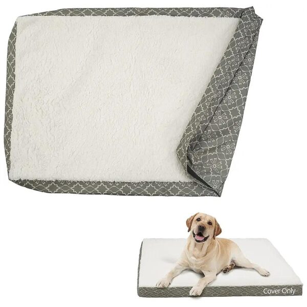 Waterproof Sherpa Fleece Dog Bed Cover for 36 Inch Crate with Vintage Violet Design