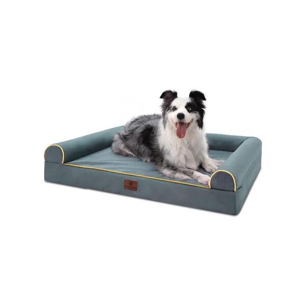 Waterproof U-Shaped Washable Dog Bed with Orthopedic Egg Crate Foam for Large Dogs