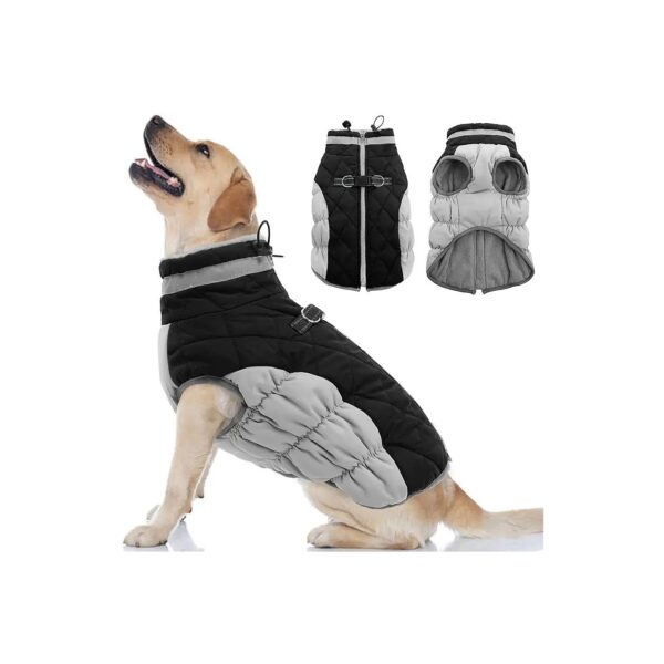 Waterproof Windproof Dog Coat with Reflective Strips for Comfortable Cold Weather Wearing