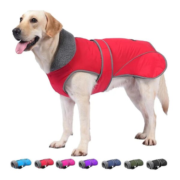 Waterproof Winter Dog Coat with Warm Turtleneck for Small Medium Large Dogs Red Size S