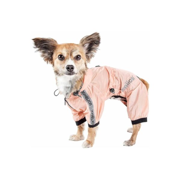 Waterproof XS Pink Dog Raincoat with Reflective Safety Lining and Easy Cleaning Design