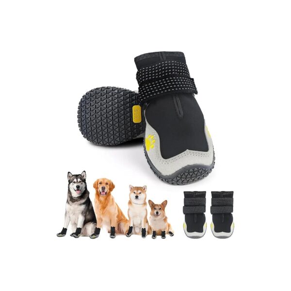 Waterproof and Breathable Dog Boots for Large Dogs with Protective Paw Pads