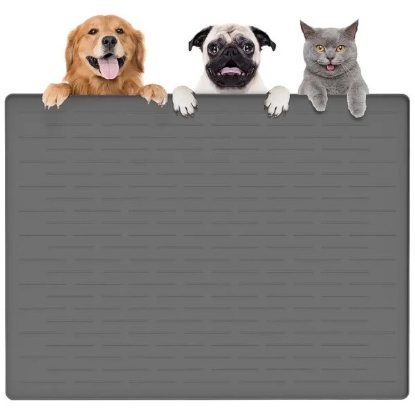 Waterproof and Eco-Friendly Large Silicone Pet Feeding Mat for Food and Water Bowls