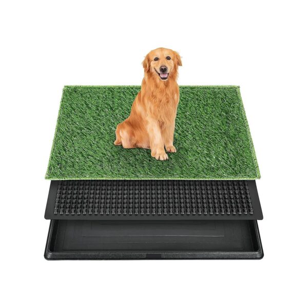 Waterproof and Non-Slip Dog Grass Pad with Tray for Indoor and Outdoor Use