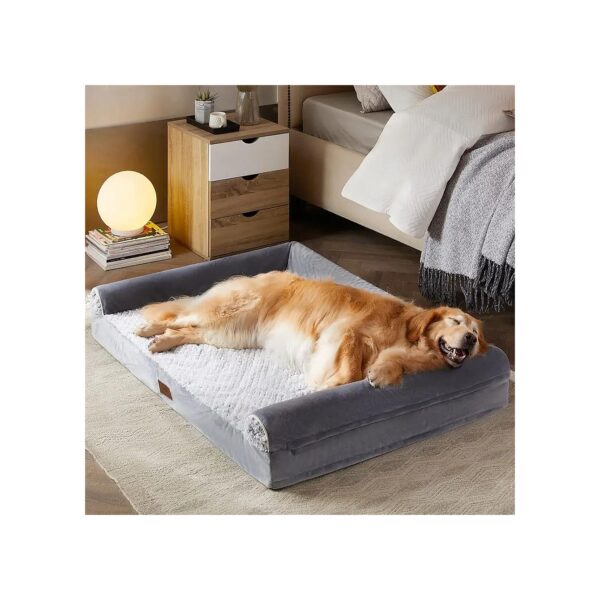 Waterproof and Non-Slip Orthopedic Dog Bed with Egg-Foam Crate Bed