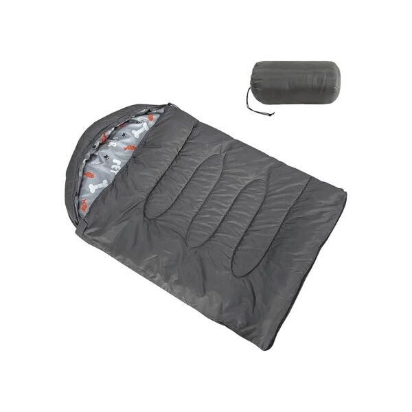 Waterproof and Soft Grey Dog Sleeping Bag for Travel Camping Hiking Backpacking