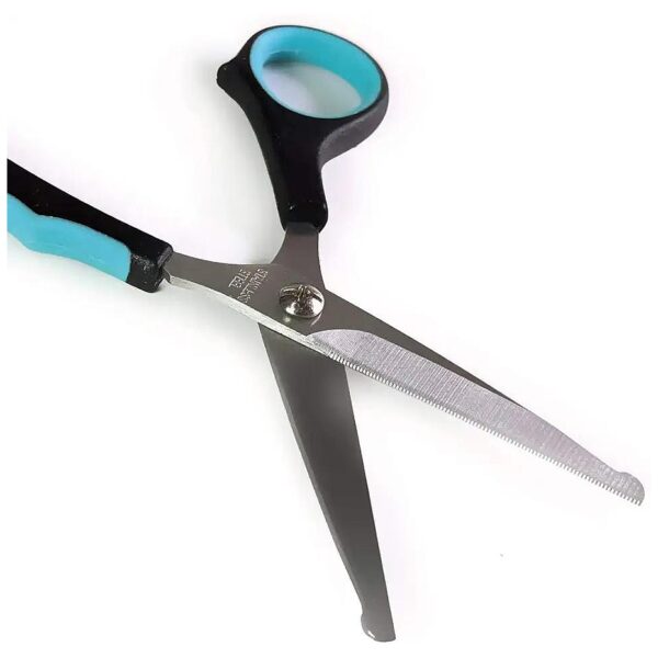 Wave Style Pet Hair Cutting Shears with Non-Slip Rubber Pad and Tension Adjustment