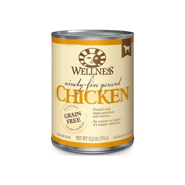 Wellness 95% Chicken Wet Grain Free Dog Food 2-Ounce Can