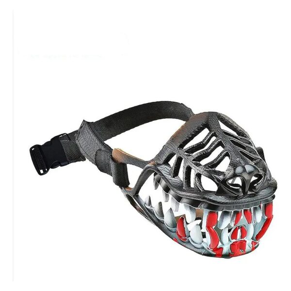 Werewolf Dog Muzzle with Adjustable Strap, Large Scary Teeth Dog Costume for Halloween