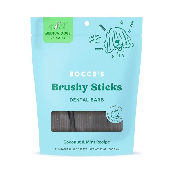 Wheat-Free Coconut and Mint Dental Bars for Medium Dogs' Fresh Breath