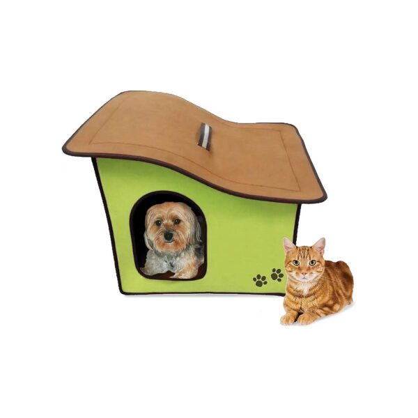 Whimsical Green Portable Dog House for Traveling Small Pets