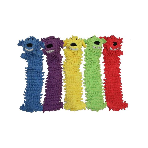 Whimsical Wool-Free Loofa Dog Toys with Assorted Colors and Squeaky Fun