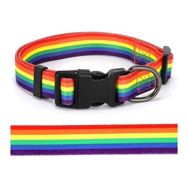 Whippy's Soft Rainbow Pride Dog Collar for Dogs and Cats of All Sizes