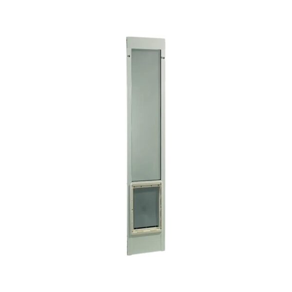 White ALUMINUM Pet Patio Door with Adjustable Height 77-5/8 to 80-3/8 inch for Pet Owners