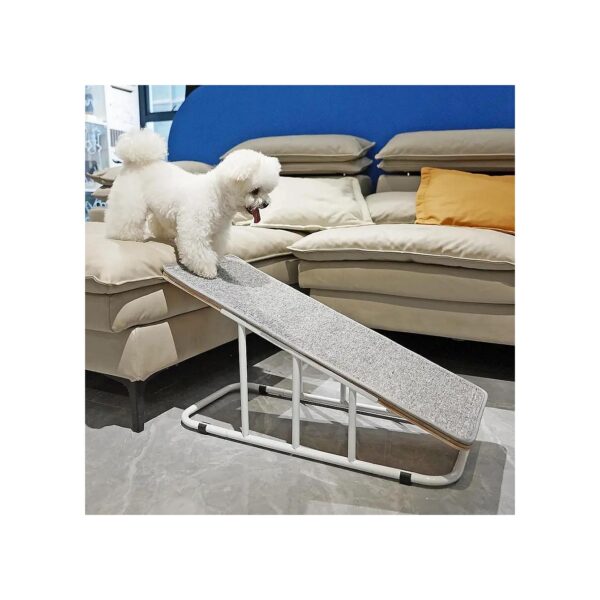 White Metal Dog Ramp Pet Stairs for Small Medium Dogs Anti Slip