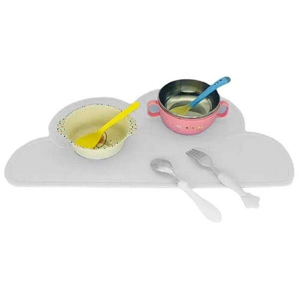 White Silicone Cloud Shaped Food Water Feeding Bowl Mat for Puppy