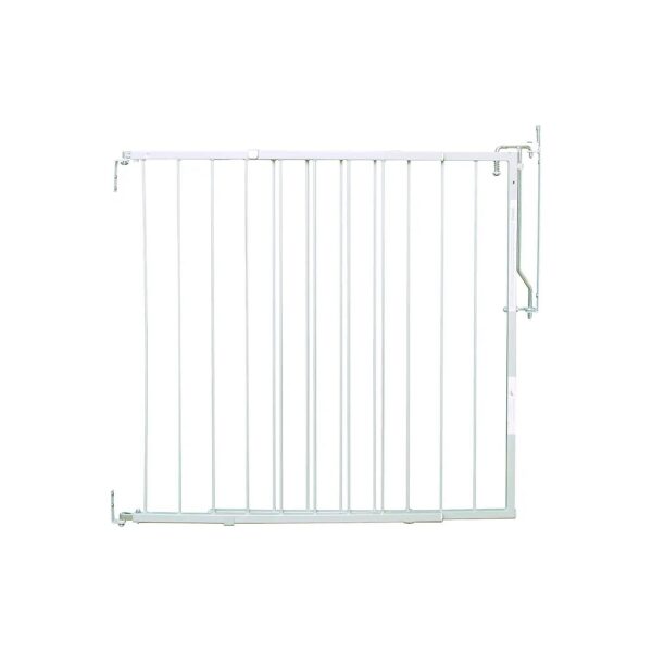 White Steel Safety Gate with Adjustable Width for Pet and Child Safety