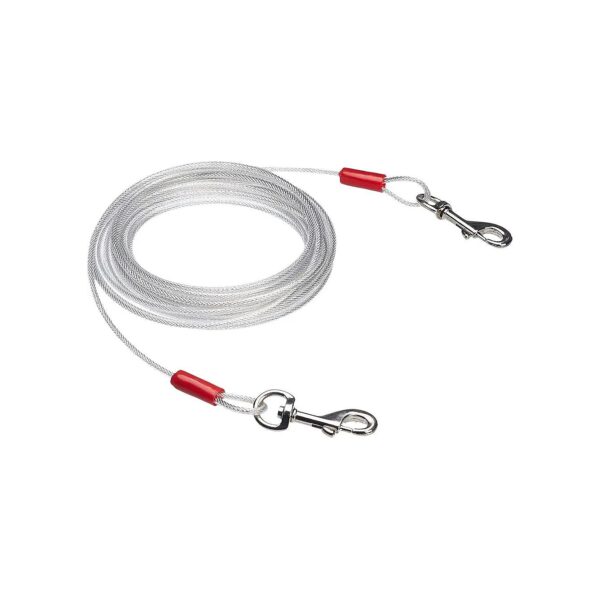 White Tie-Out Cable for Medium to Large Size Dogs up to 90 lb/25